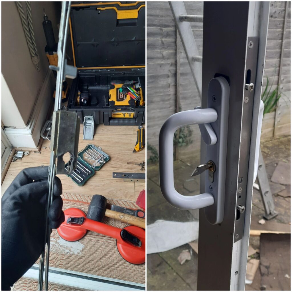 aluminium sliding patio door multipoint lock repair in Staines