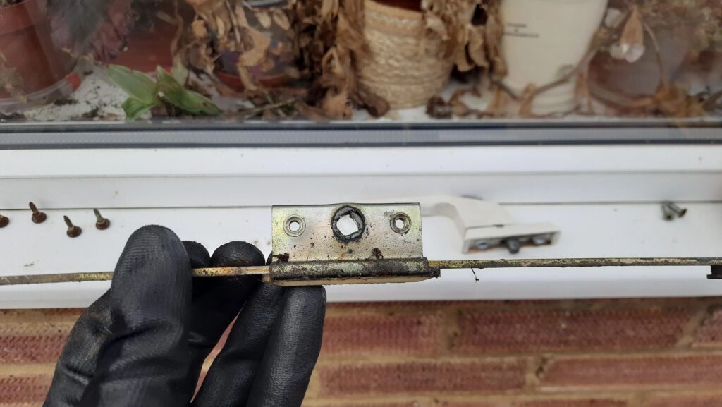Replacement locking mechanism fitted to an aluminium window in Ashford