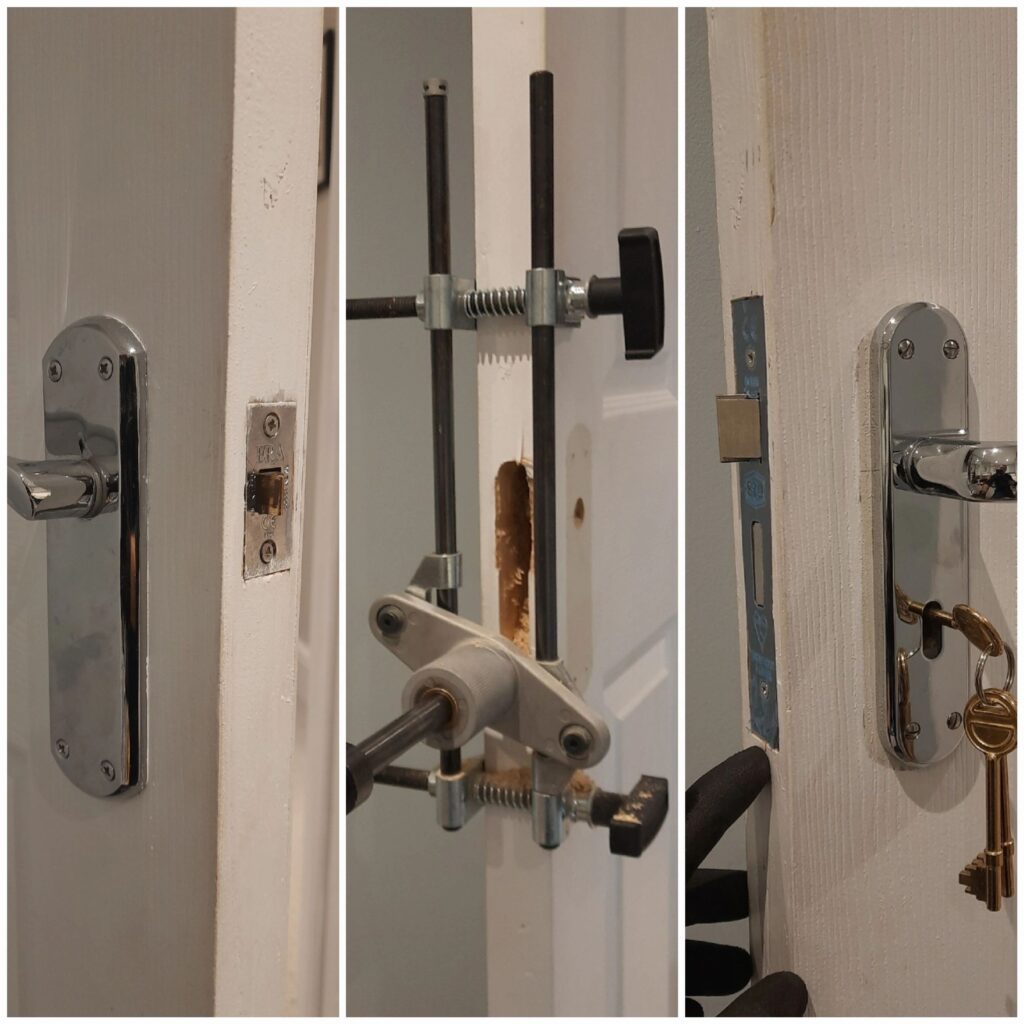 Bedroom door lock installation on fire-rated doors in Sunbury-on-Thames