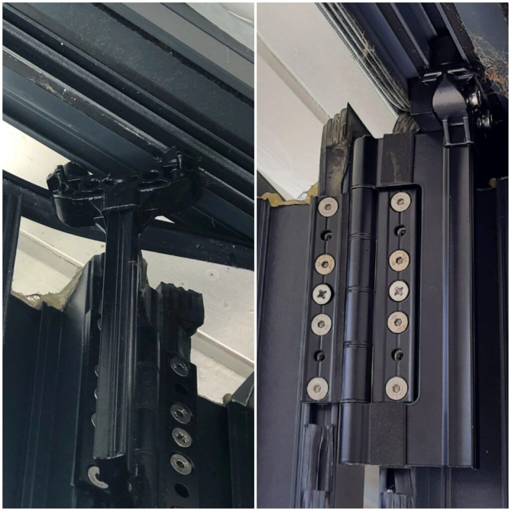 Damaged bi-fold door hinge replaced in Walton-on-Thames