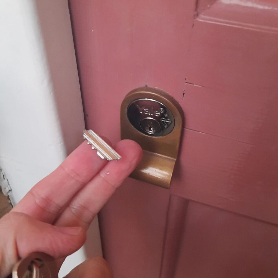Broken key extracted from a Yale lock in Hersham