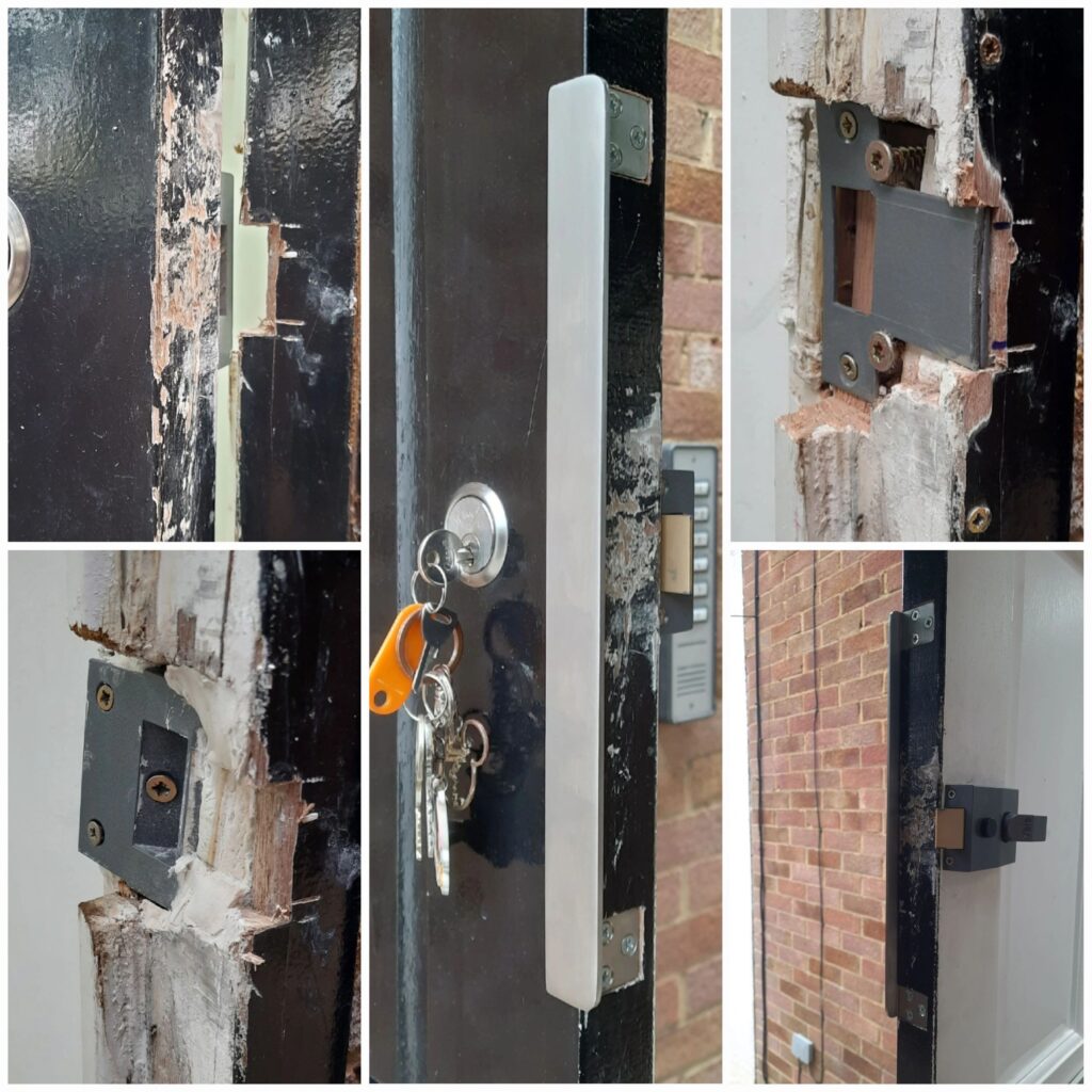 Communal door keep and anti-thrust plate repair in Feltham