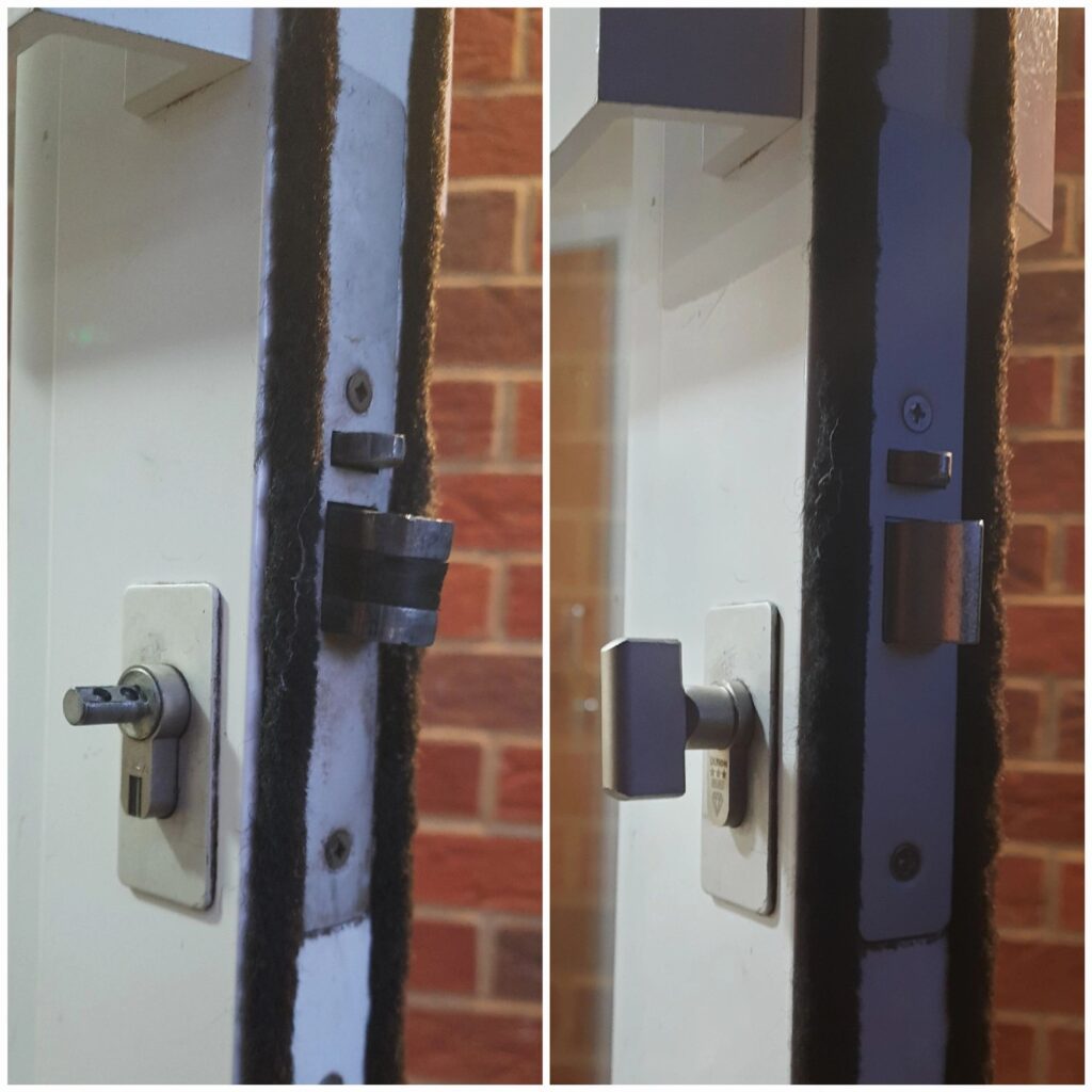 Communal door lock and case replacement in Ashford
