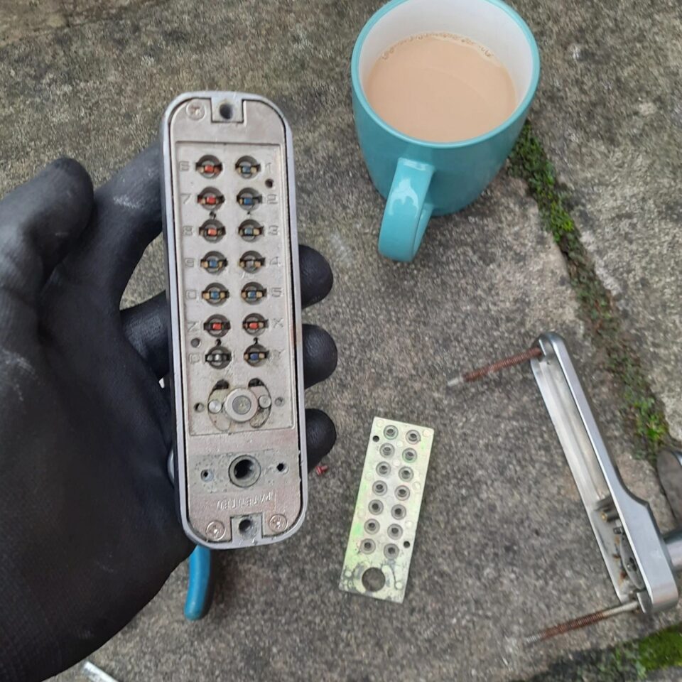 Digital push-button code lock serviced and reset in Slough