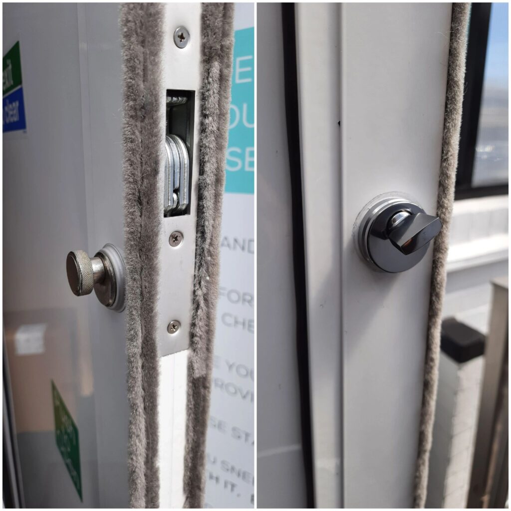 Fire exit door thumb-turn lock replacement in Staines