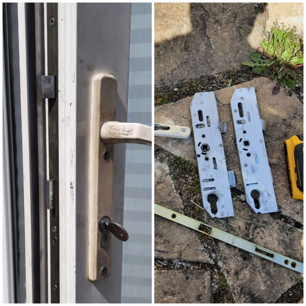 Worn French door multipoint gearbox replaced in Staines