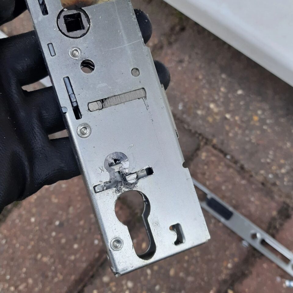 Jammed patio door multipoint lock repaired in Staines