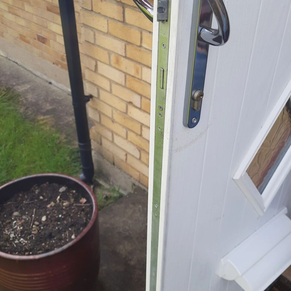 Failed multipoint locking mechanism from a front door in Staines