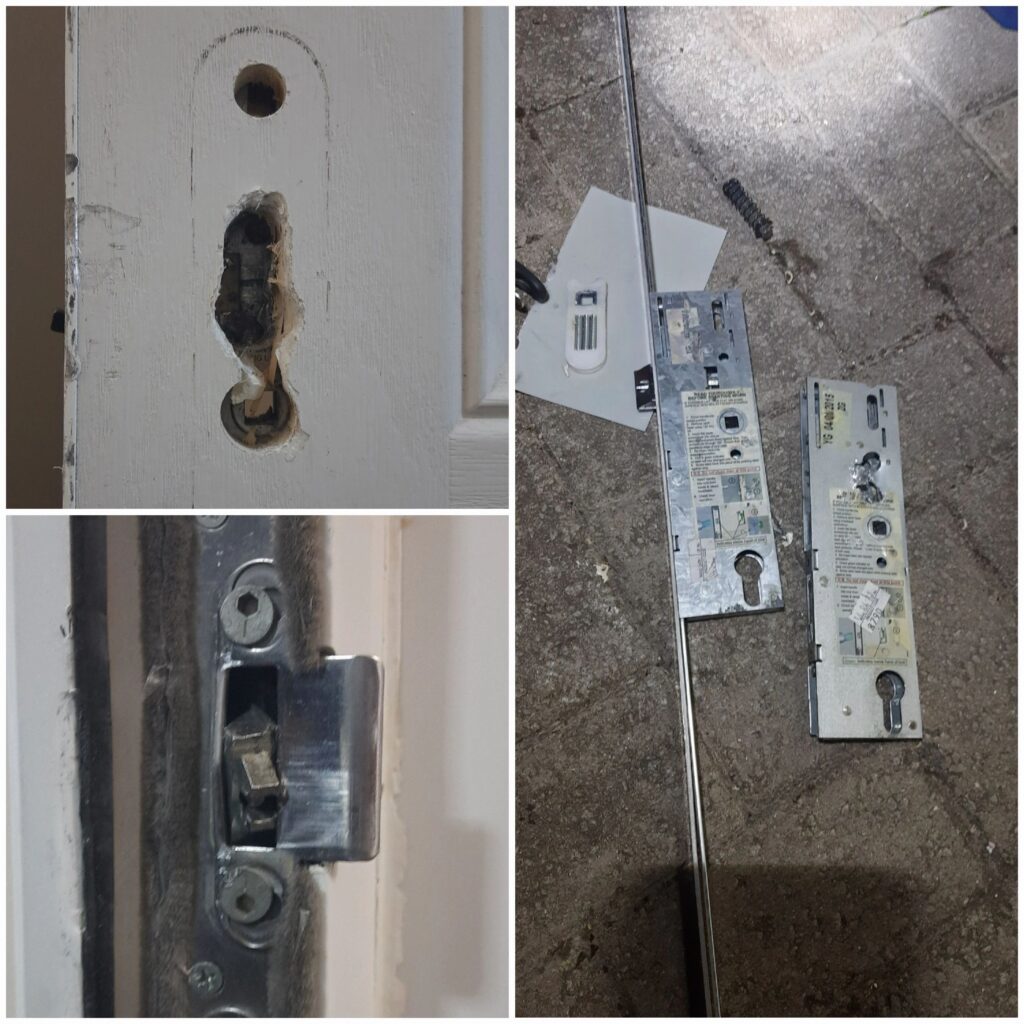 Composite door multipoint lock repair after attempted break-in in Feltham