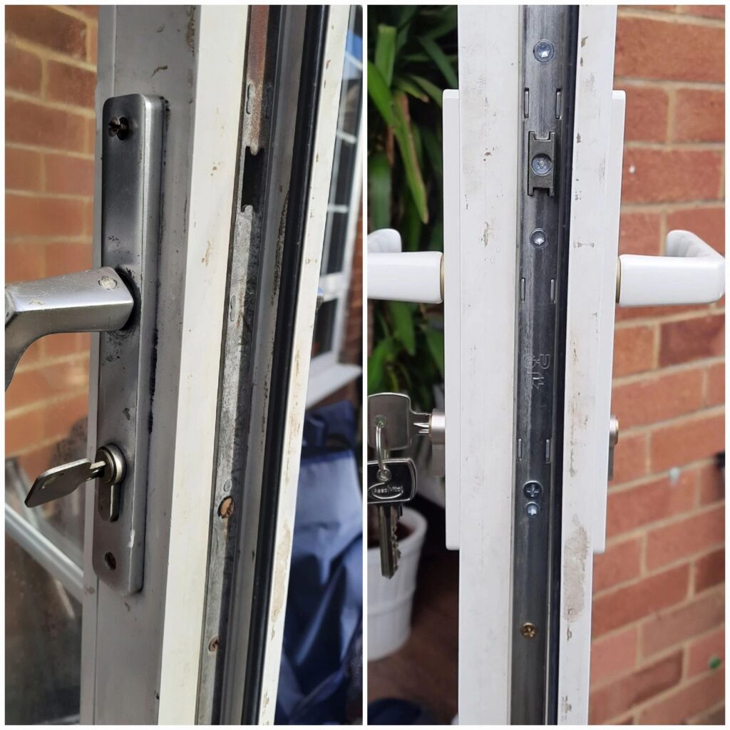 Patio door multipoint mechanism and handle replacement in Isleworth
