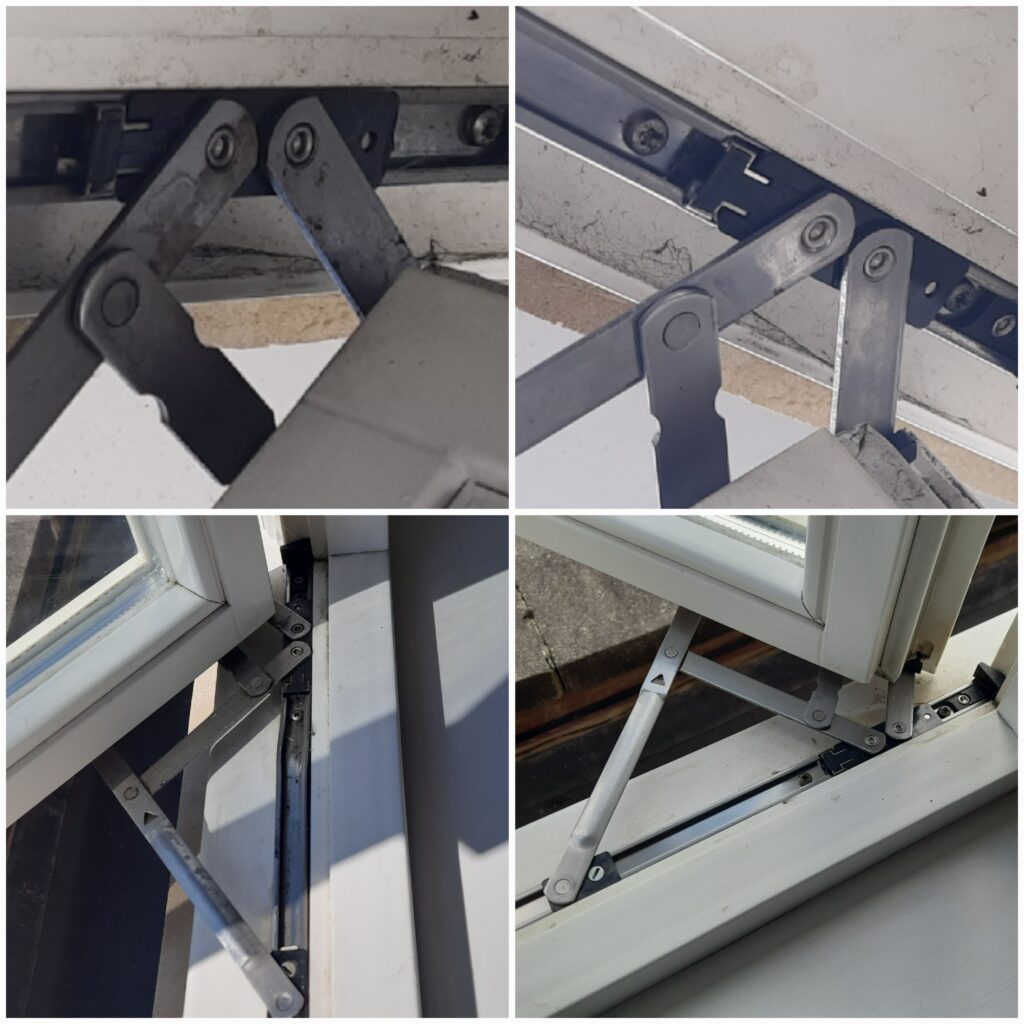 Replacement hinges fitted to a uPVC window in Walton-on-Thames