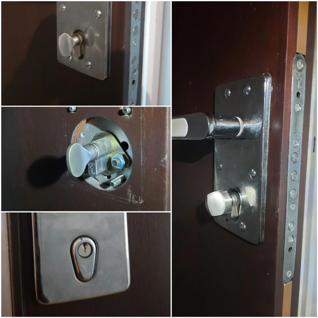 Fire-rated cog euro cylinder fitted to a multipoint door in SW London