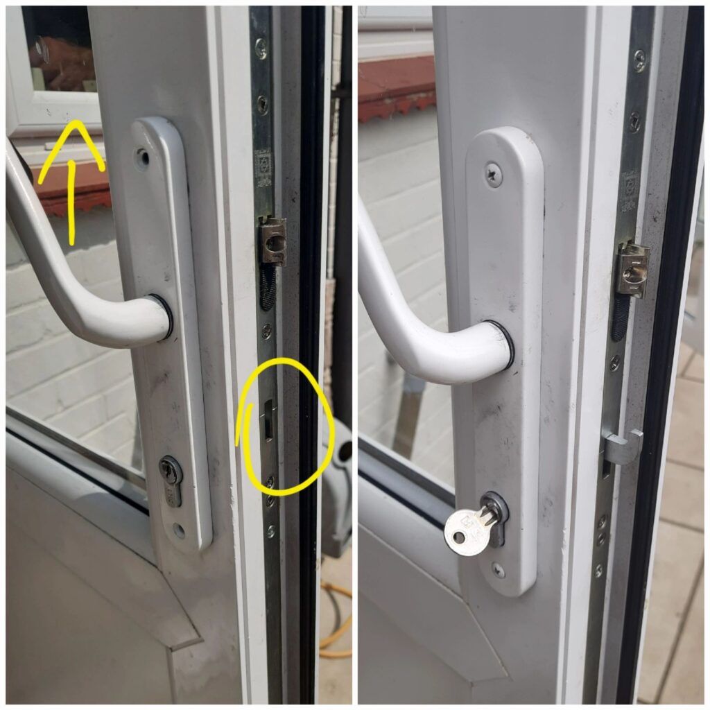 uPVC door multipoint gearbox replacement in Sunbury-on-Thames