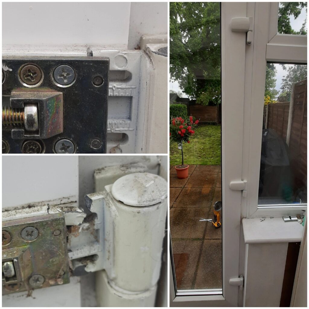 uPVC French door hinge replacement and alignment in Ashford