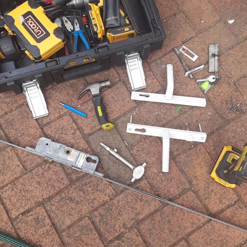 uPVC multipoint lock service on a garden door in South Croydon