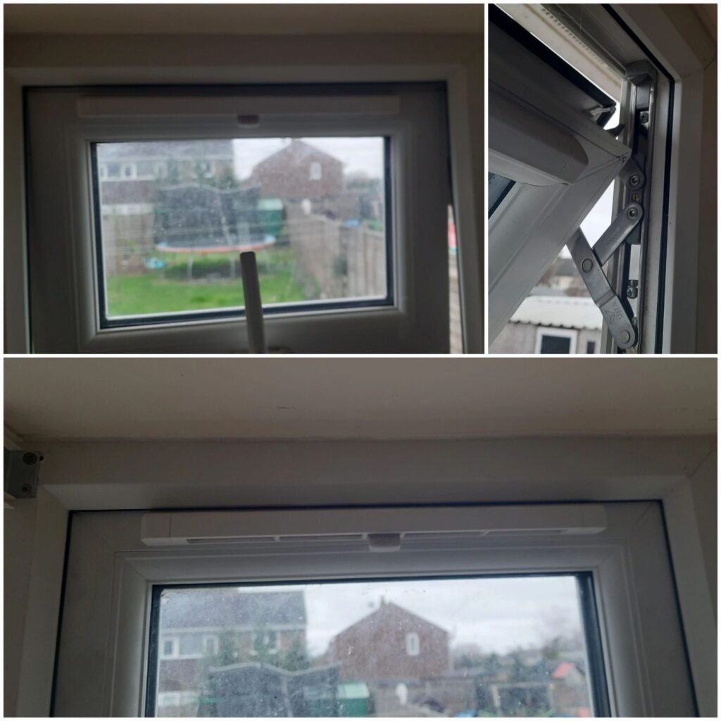 Top-hung uPVC window hinge replacement in Sunbury-on-Thames