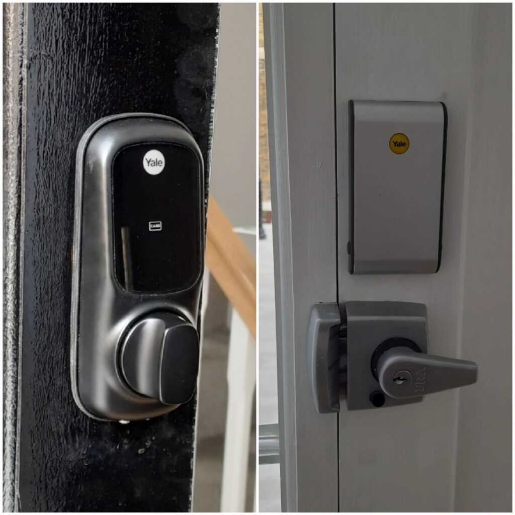 Yale keyless-entry system installed on a front door in Aldershot